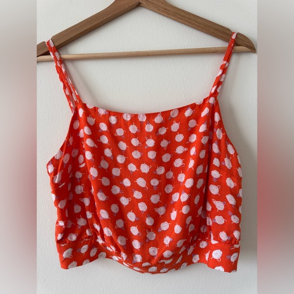 ANTHROPOLOGIE Orange Daisie Midi Skirt & Tank Top Set Size S - Picture 10 of 12